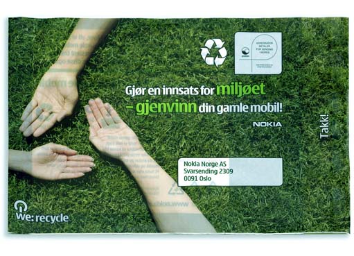 Nokia using Harmless Compost mailers